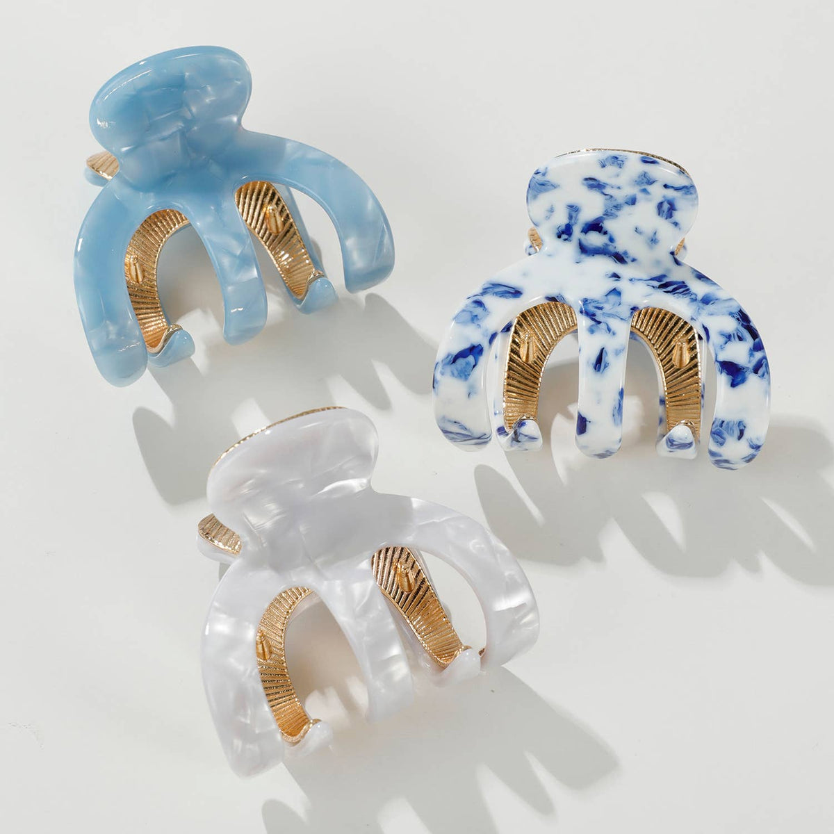 Jade Coastal Octopus Metal Claw Clip - Small