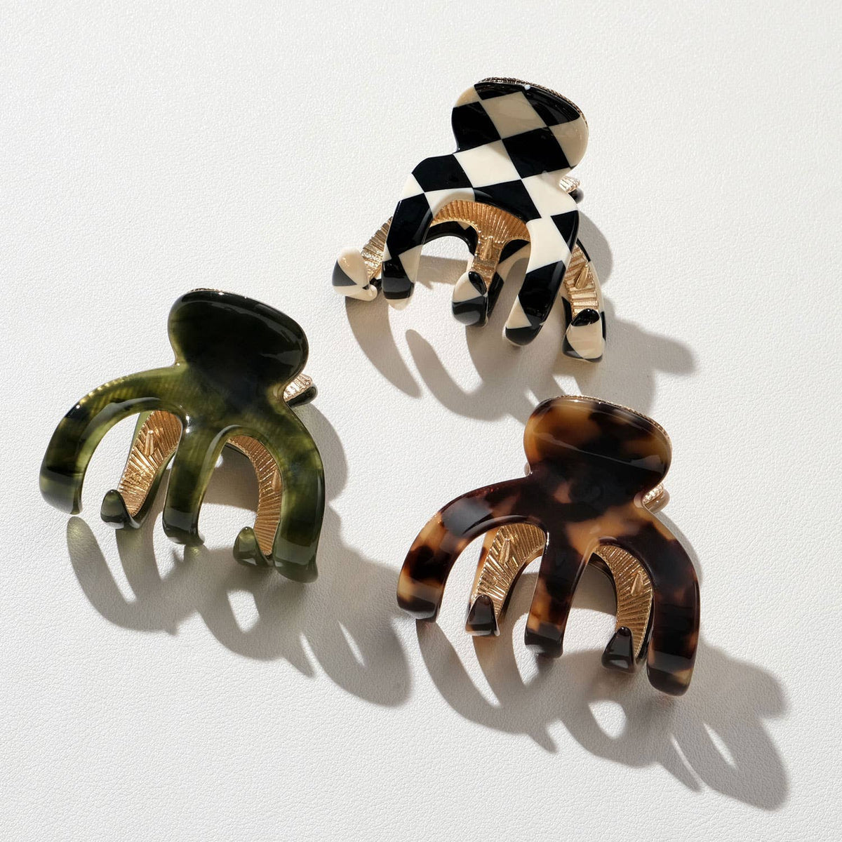 Jade Vintage Octopus Metal Claw Clip - Small