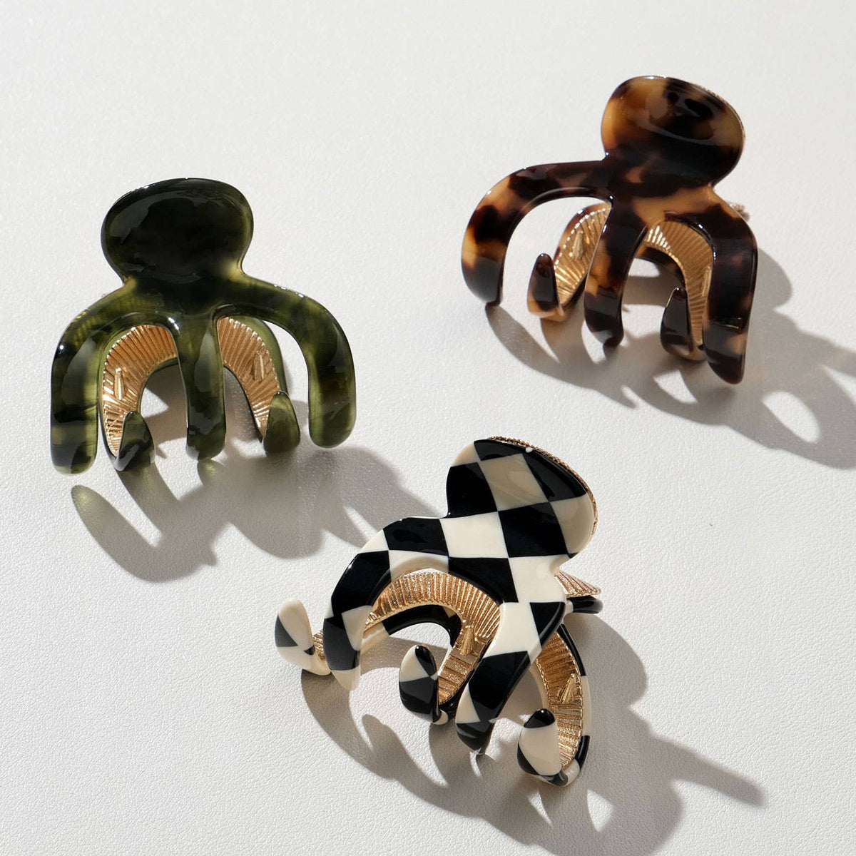 Jade Vintage Octopus Metal Claw Clip - Small